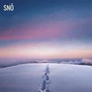 snötäckt med fotspår