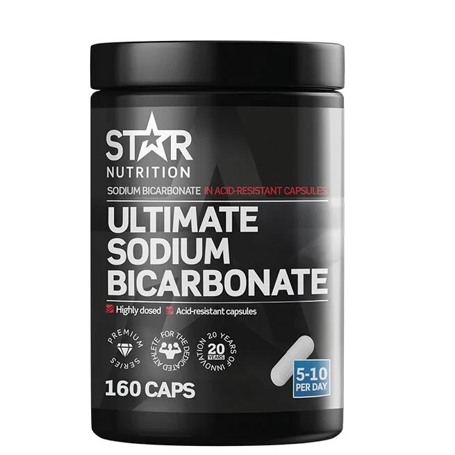 En burk kapslar med natriumvätekarbonat 1,2 g från Star Nutrition