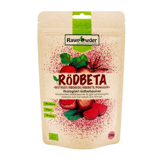 Rödbetspulver från Raw Powder, 200 gram, ekologiskt