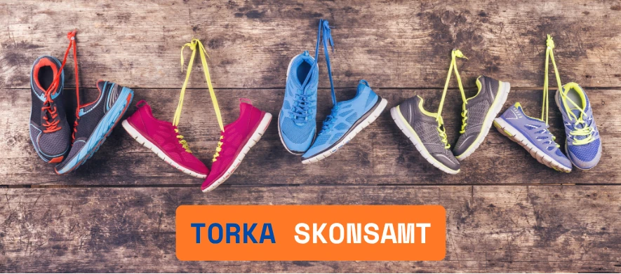 Torkar träningsskor på torksnöre